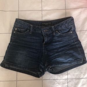 Dark blue denim shorts